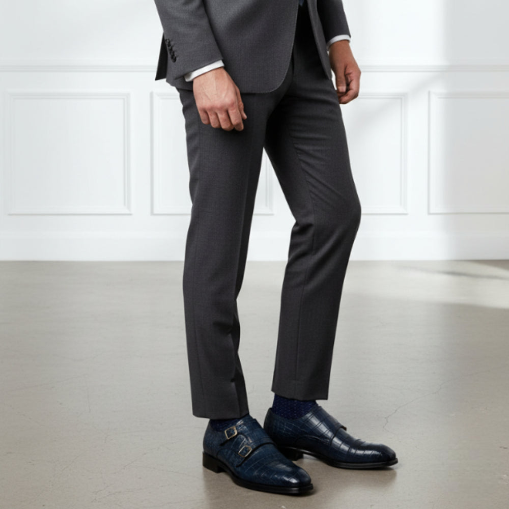 Classic Croco Luxe Double Monk Strap Shoes