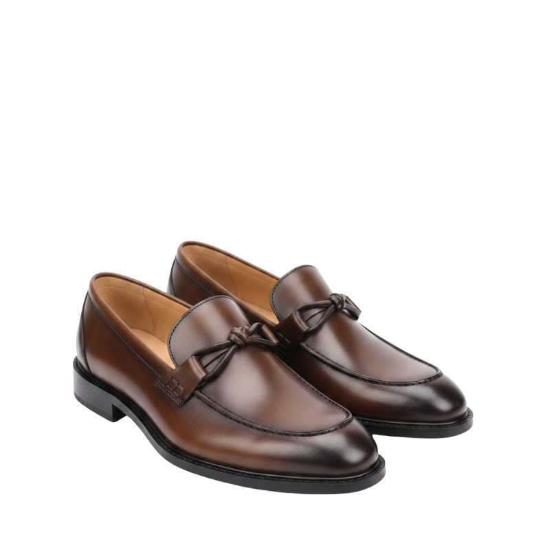 Classic Elegance Knot Strap Loafers