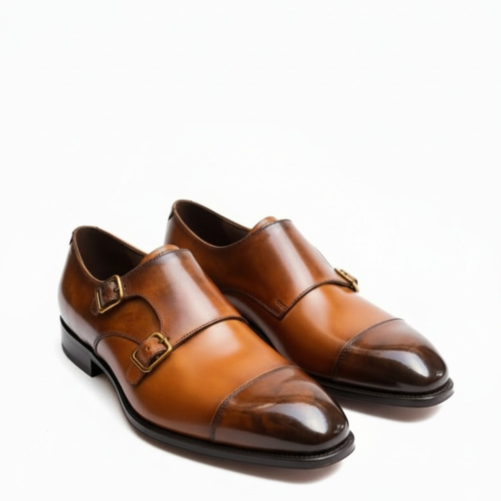 Classic Embodied In Gradient Finish Monk Strap Shoes