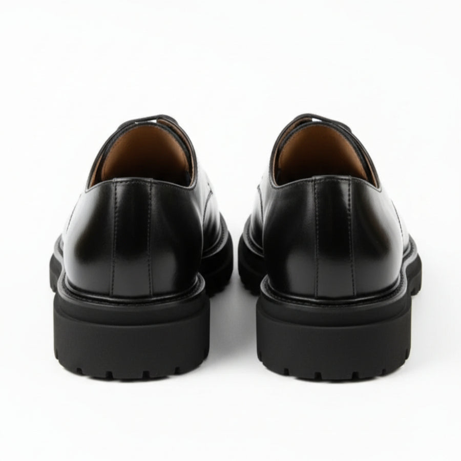 Classic Noir Leather Derby Shoes ?ÑÐ Premium Lace-Up Formal & Smart Casual Shoes for Men