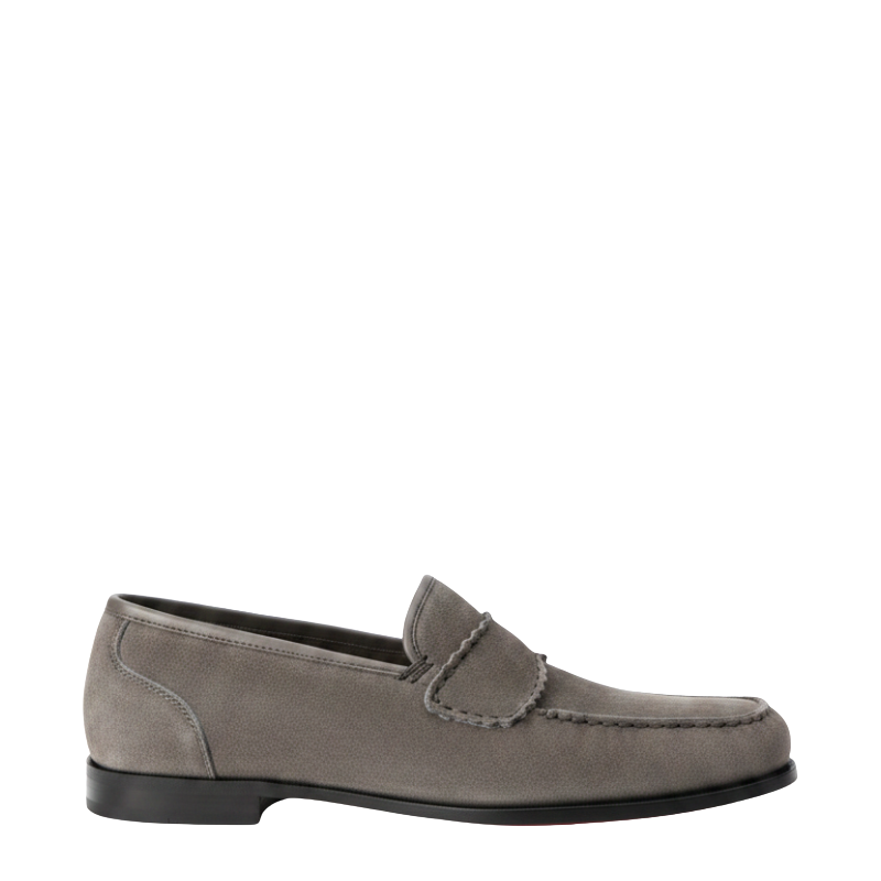 Classic Rounded Toe Suede Loafers with Artisanal Finish