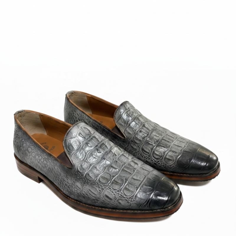 Classic Silvercrest Italian Croc Loafers