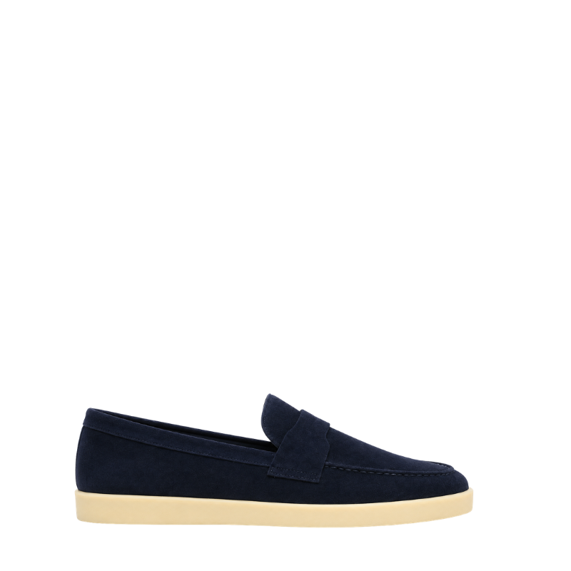 Classic Smooth Suede Craft Flat Sole Penny Loafer