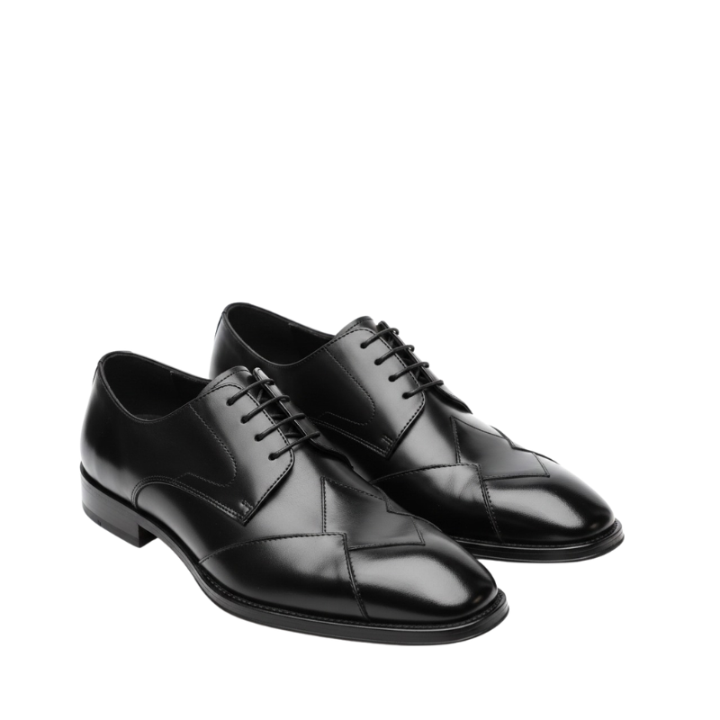 Classic Two-Tone Brogue Oxfords With Geometry Elegance