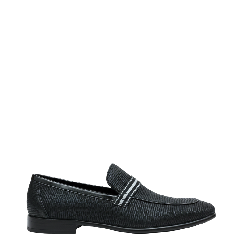 Classical Textured Stripe Penny Loafers
