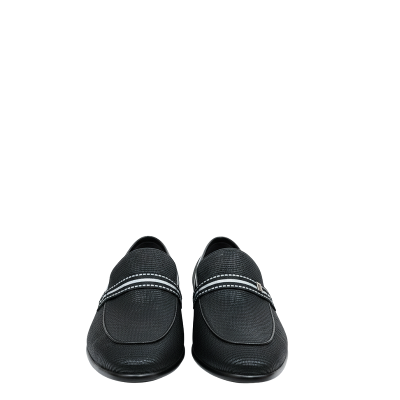 Classical Textured Stripe Penny Loafers