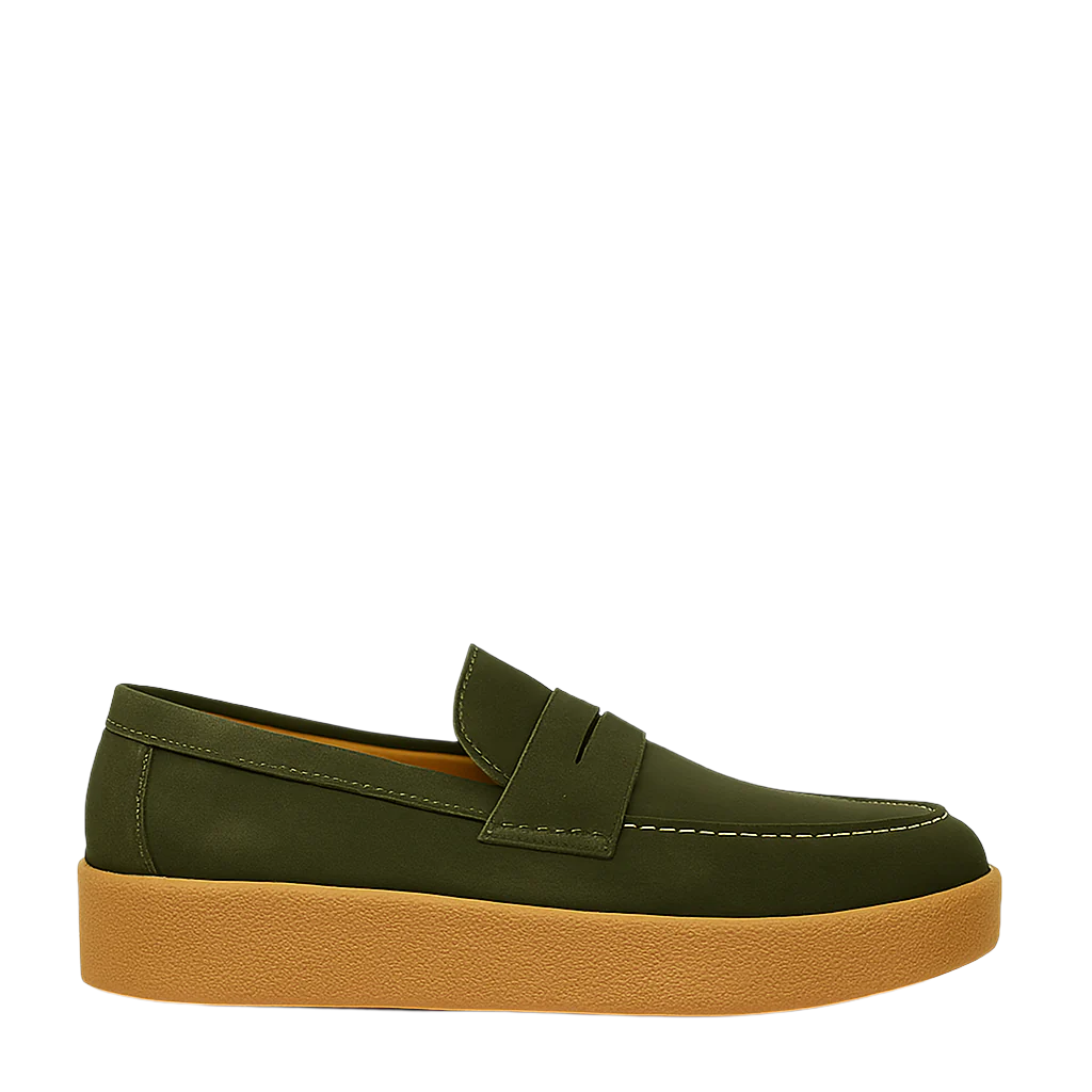 Men Suede Round Toe Loafer Blue