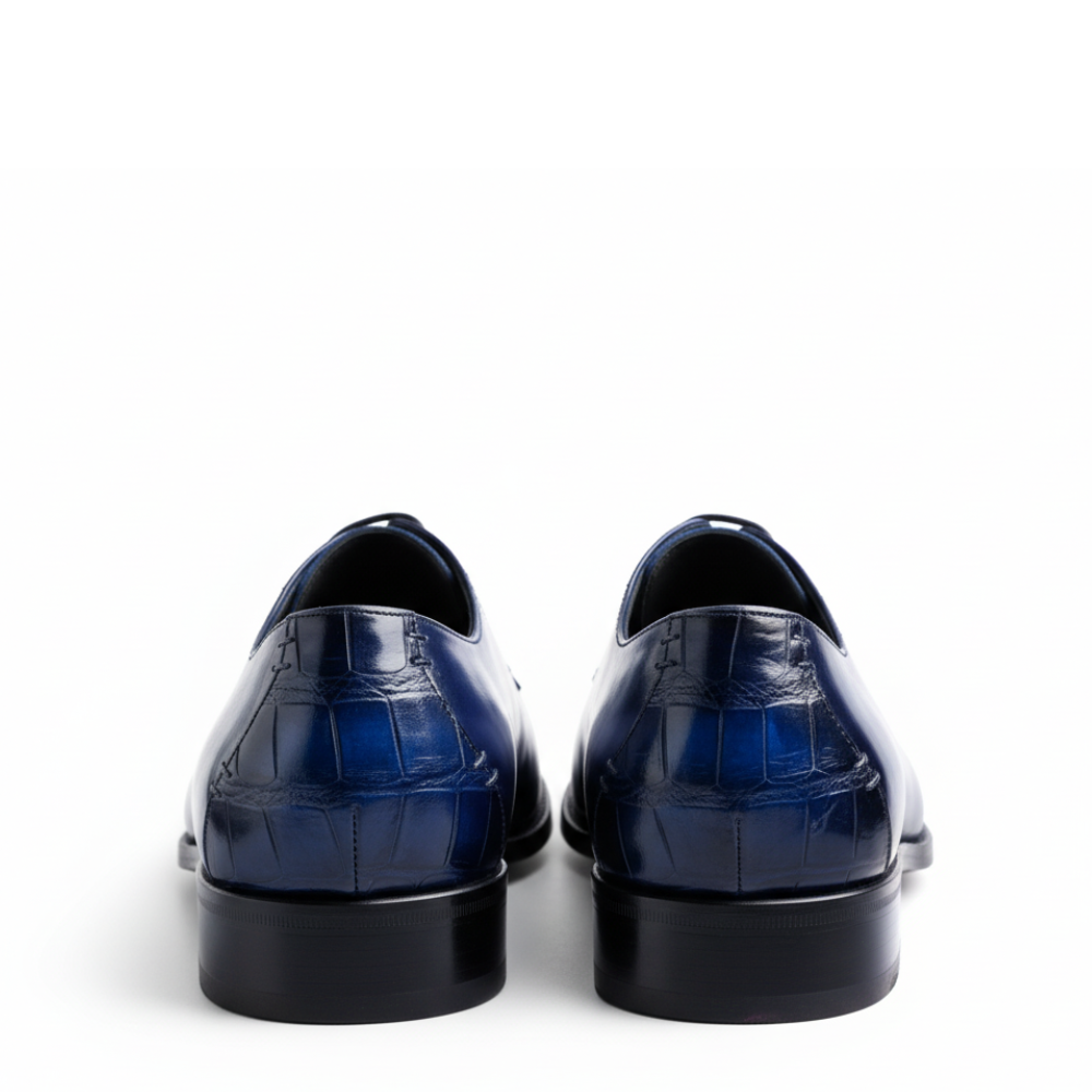 Croc Pattern Italian Oxford Dress Shoes