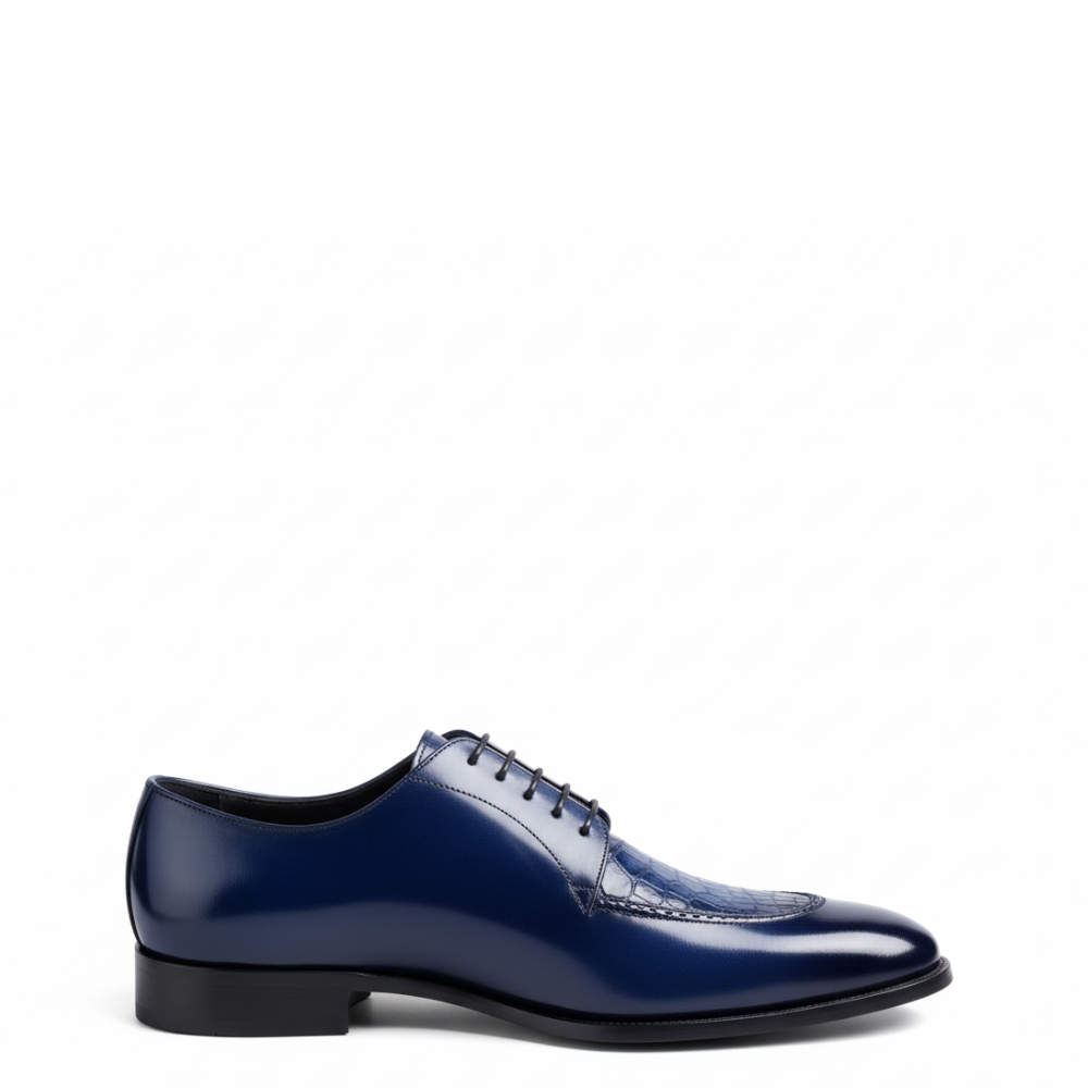 Croc Pattern Italian Oxford Dress Shoes