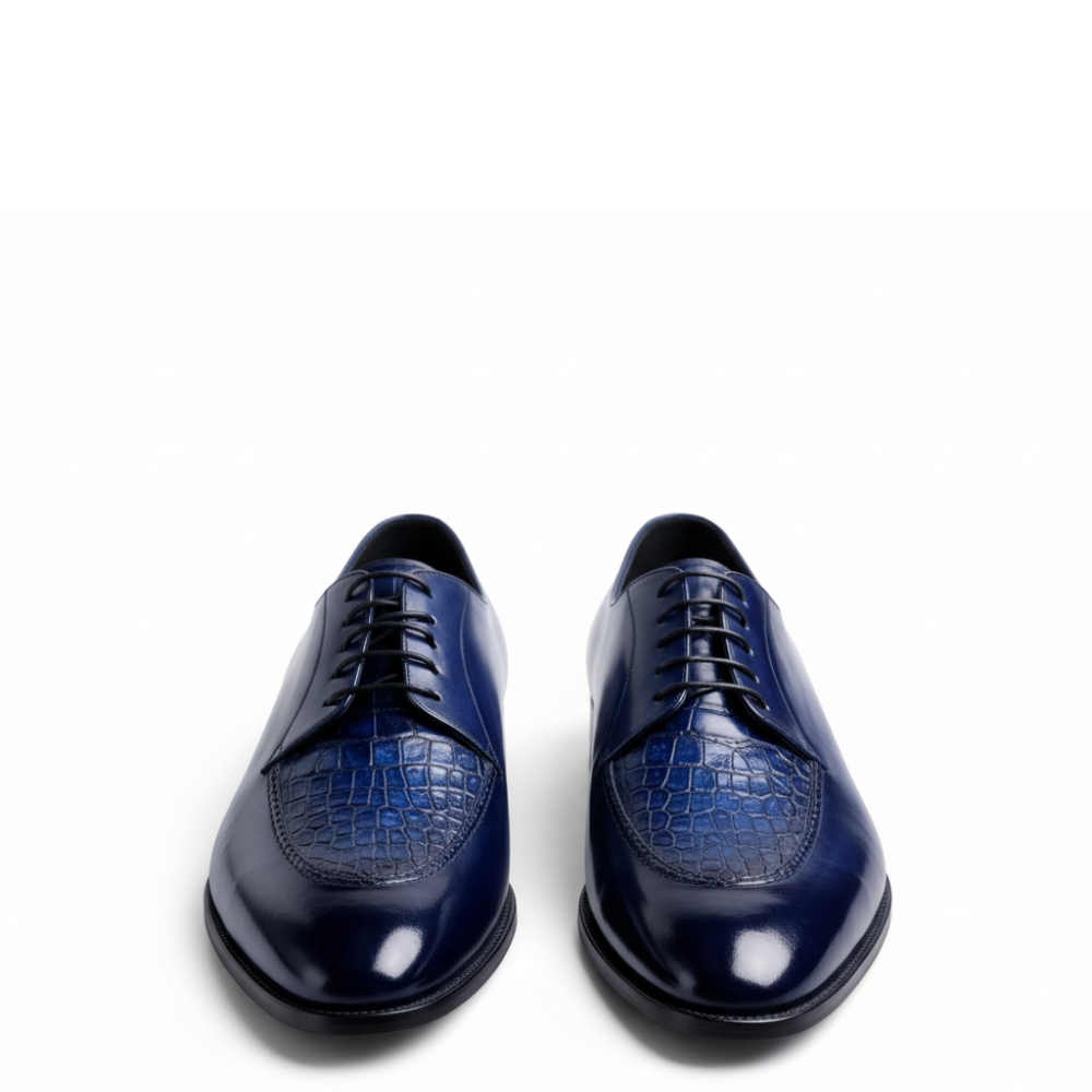 Croc Pattern Italian Oxford Dress Shoes