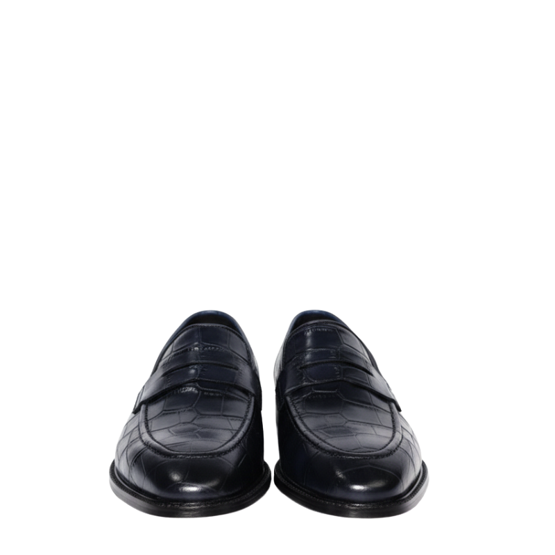 Croc Style Leather Luxe Penny Loafers