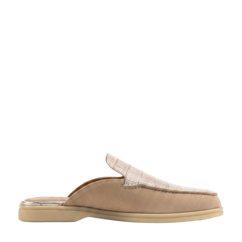 Croc Texture Italian Style Comfort Mule