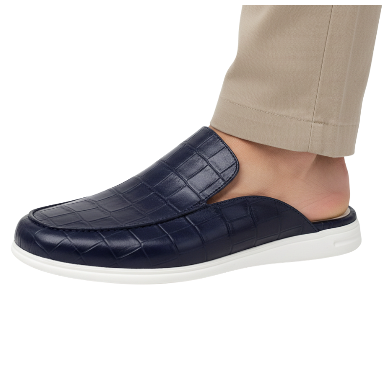 Croc Texture Italian Style Comfort Mule