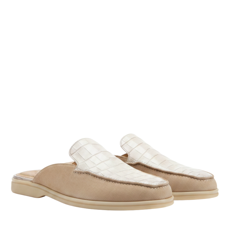 Croc Texture Italian Style Comfort Mule