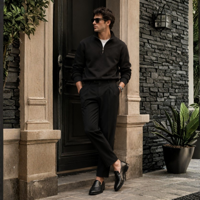 Croc Texture Leather Masterpiece Loafers