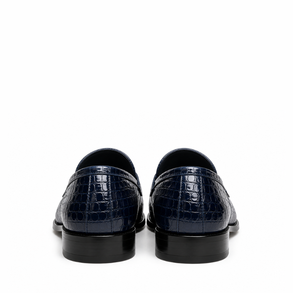 Croc Texture Leather Masterpiece Loafers