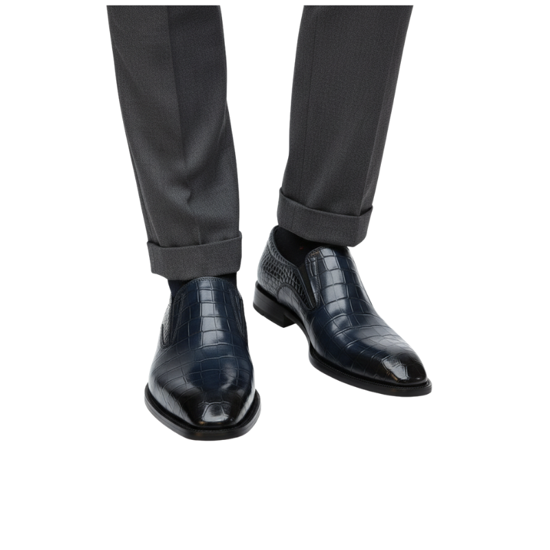 Crocodile Pattern Leather Premium Loafers