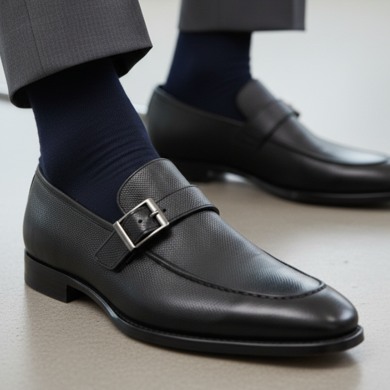 Crownline Italian Buckle Strap Dress Shoes
