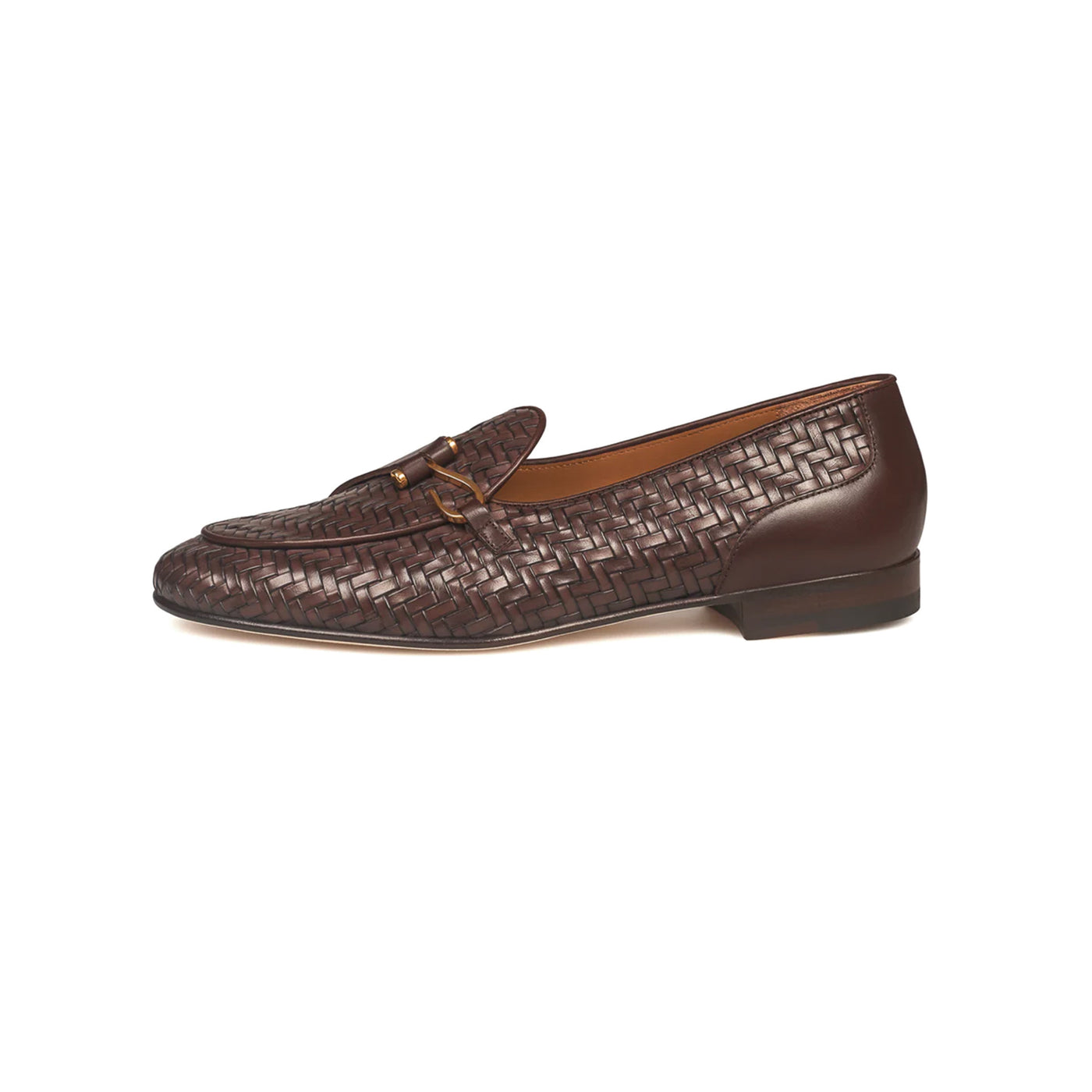 Coffee Braided Leather Men s Loafers
