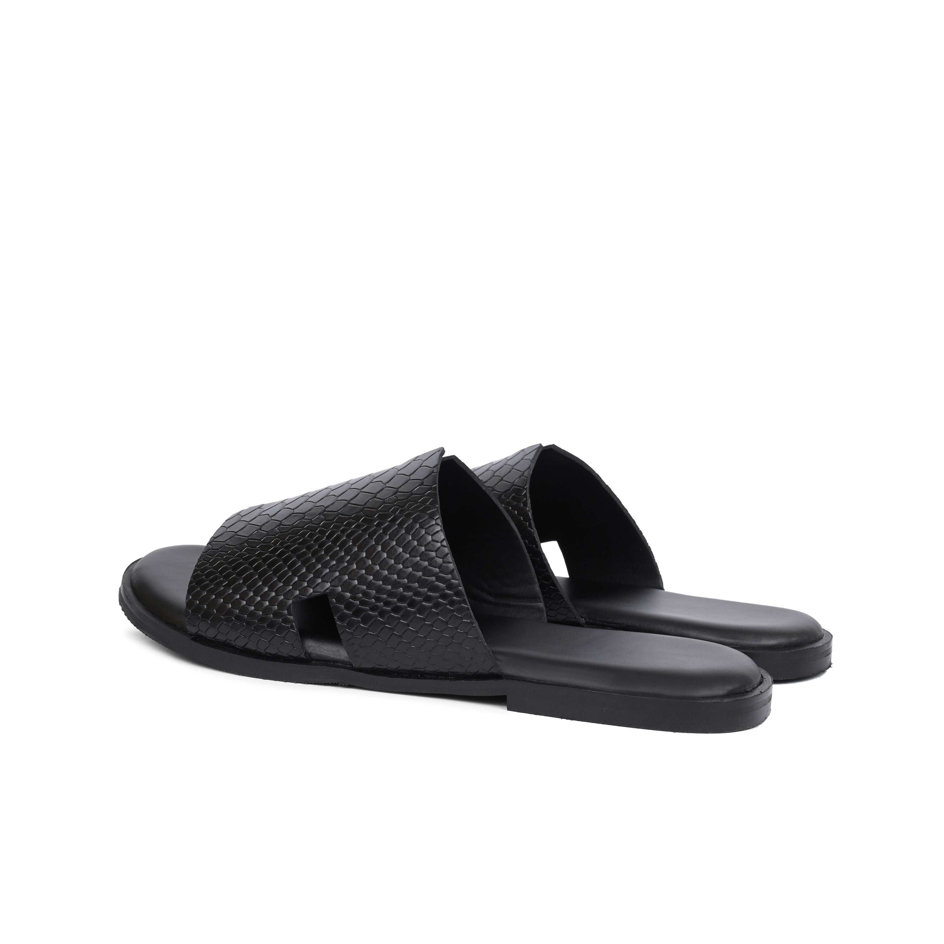 Black Python Textured Slip On