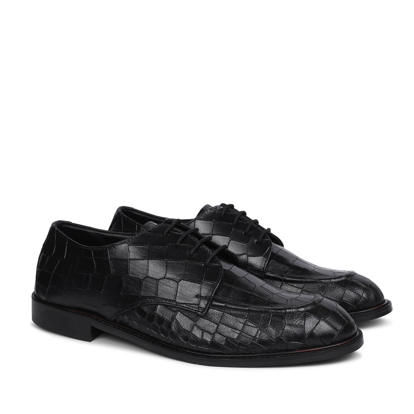 Black Deep Cut Derby Shoes