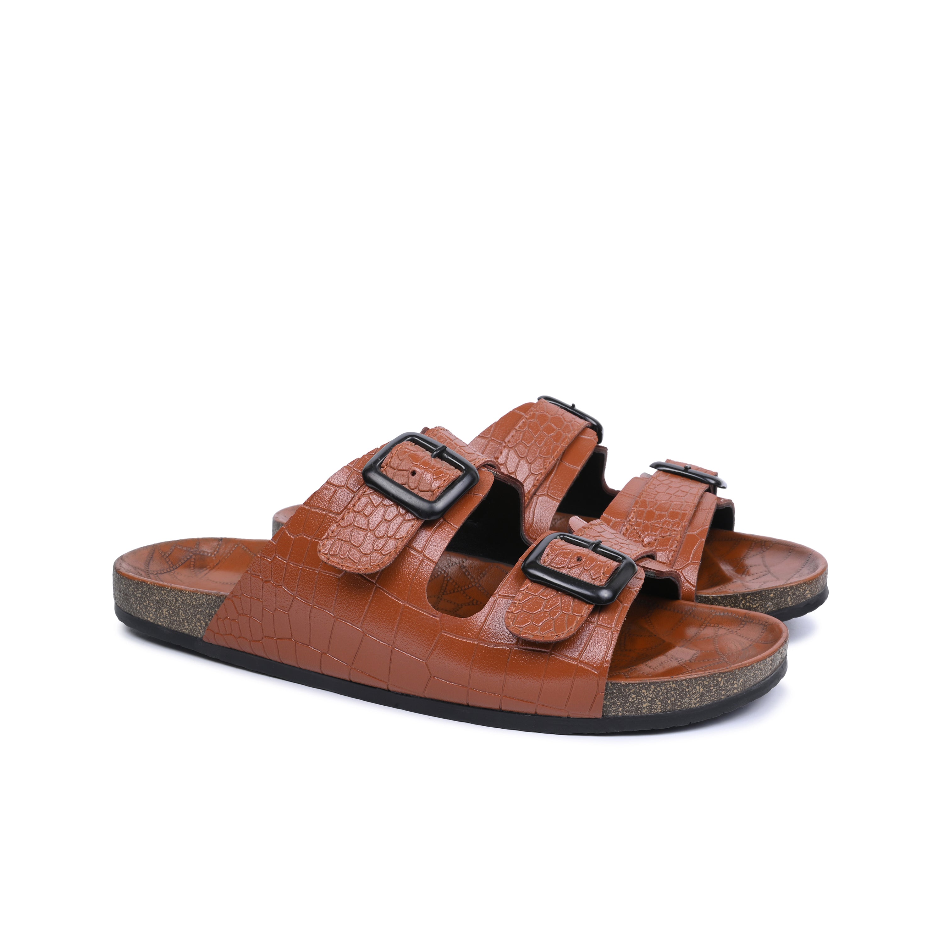 Double Buckle Croco Mule