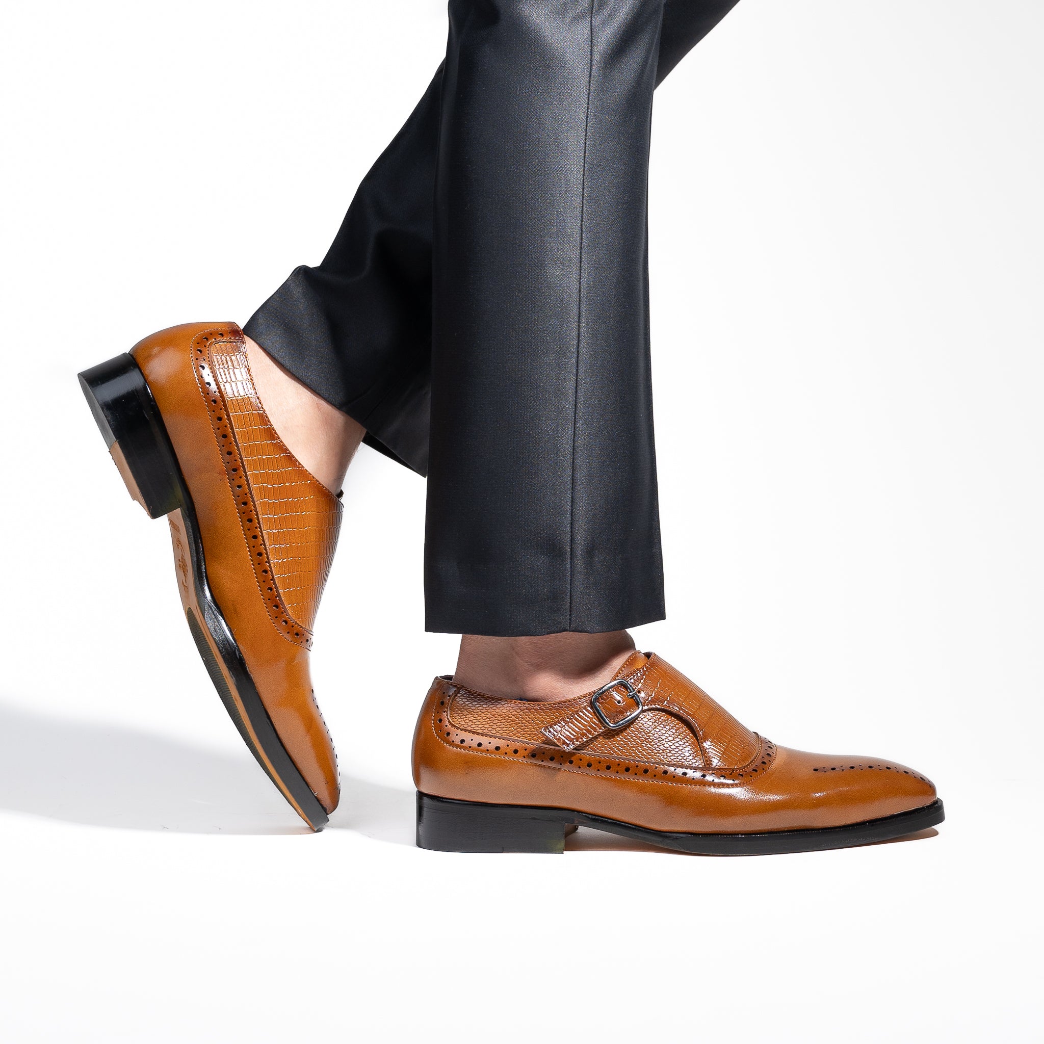 Single Monkstraps Genuine Leather Men's Shoes