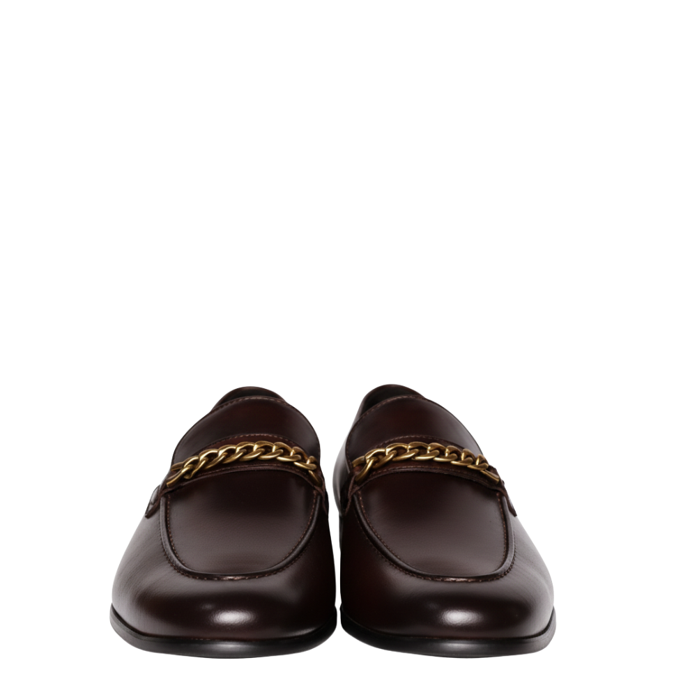 Regal Chain Crest Leather Loafers
