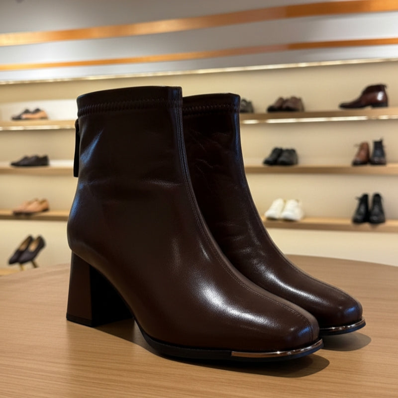 Luxe Block Heel Ankle Boots