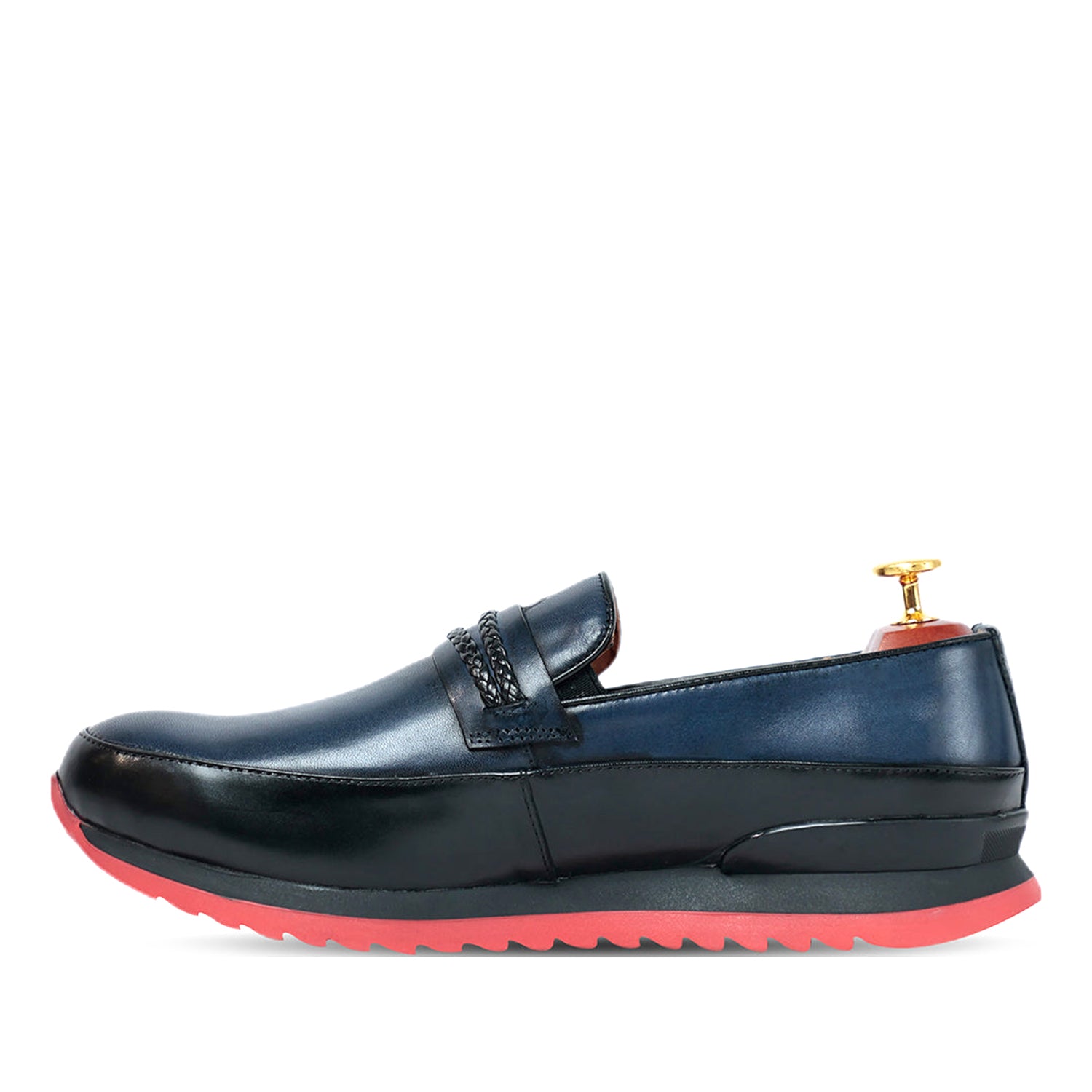 Blue Calf Leather Sneakers