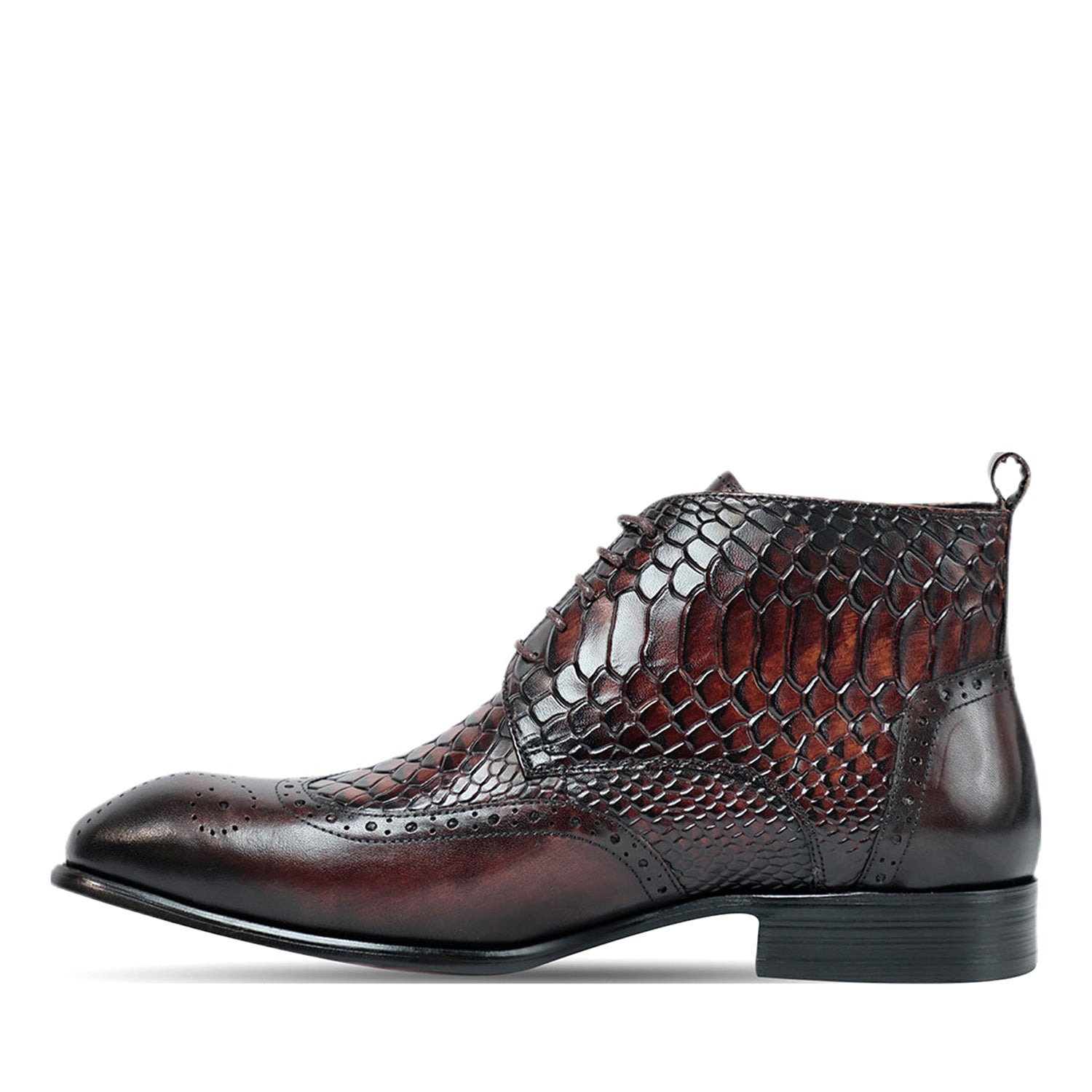 Coffee Croco Ankle Boots