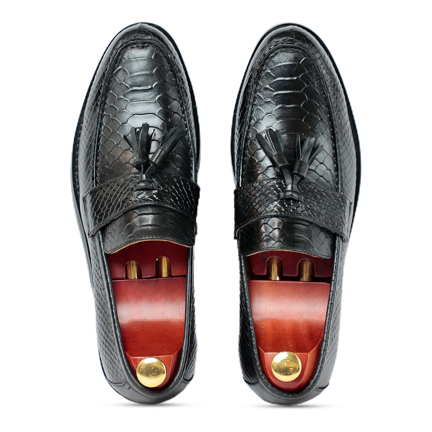 Dominator Tassel Black Slip On Loafers