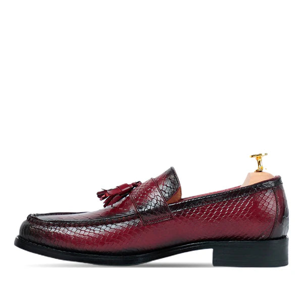 Dominator Tassel Black Slip On Loafers