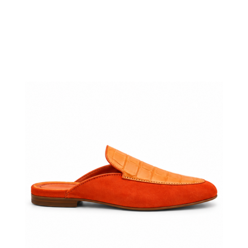 Dual Textured Luxury Croc Mule