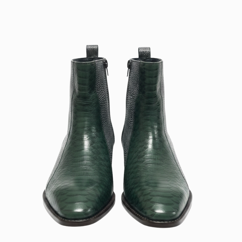 Dual Essence Italian Serpentine Elegance Leather Boots
