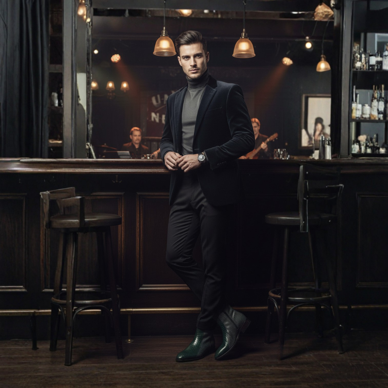 Dual Essence Italian Serpentine Elegance Leather Boots