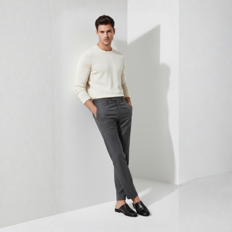 Ebon Luxe Italian Crafted VäóïNotch Leather Mule