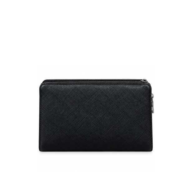 Elegant Textured Leather Grid Clutch