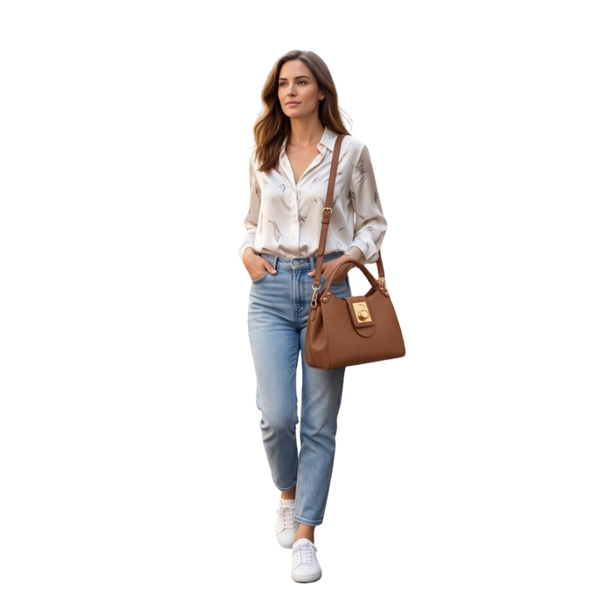 Elegant Crest Luxury Leather Handbag
