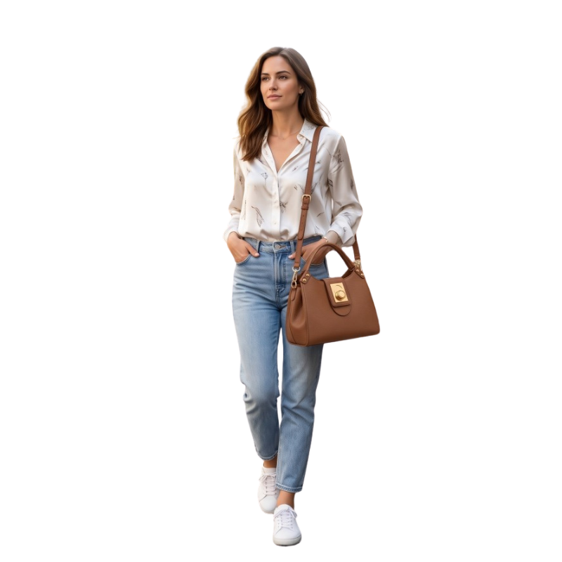 Elegant Crest Luxury Leather Handbag