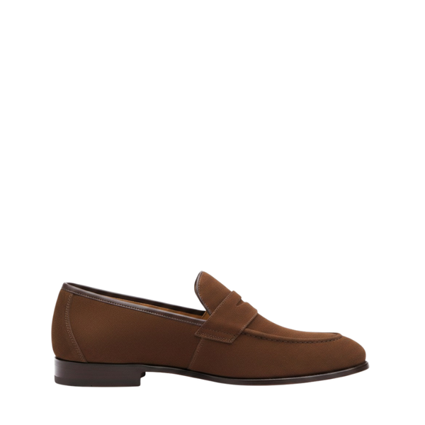 Elegant Luxury Inspired Suede Penny Loafers - Espresso Brown