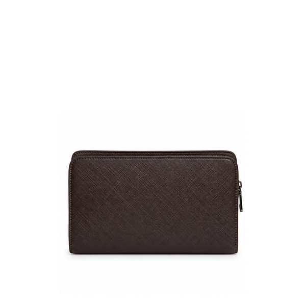 Elegant Textured Leather Grid Clutch