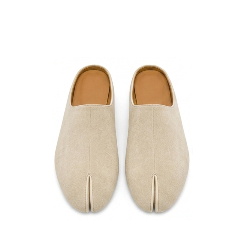Elio Split Toe Suede Comfort Mule