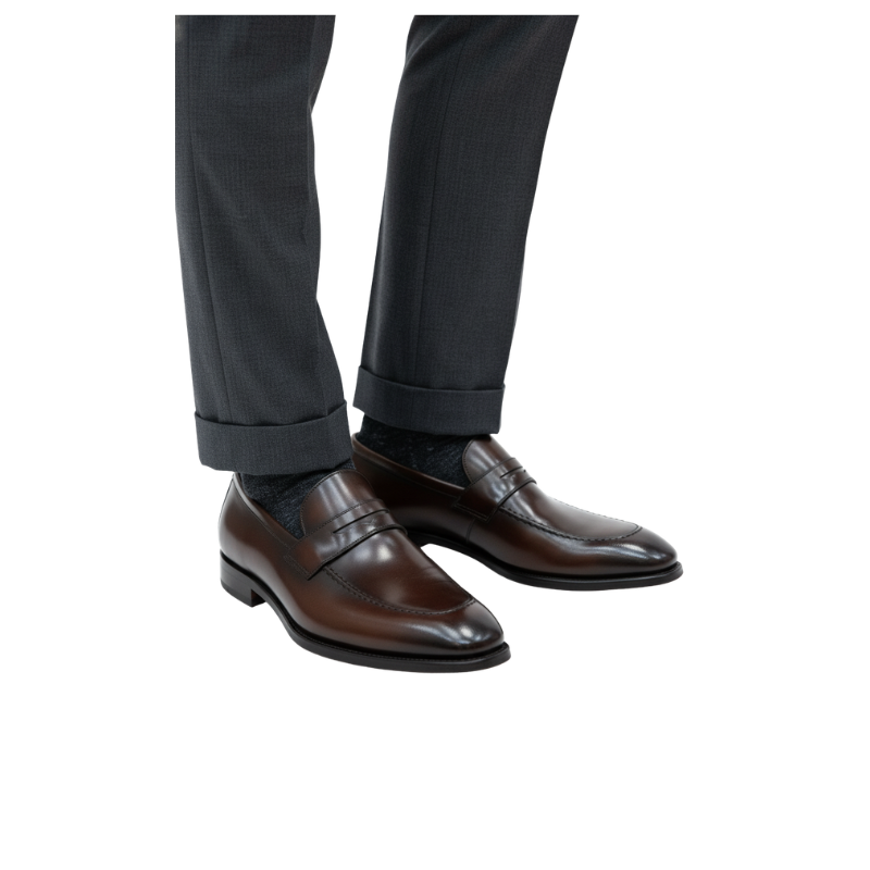 Engraved Heritage Leather Penny Loafers