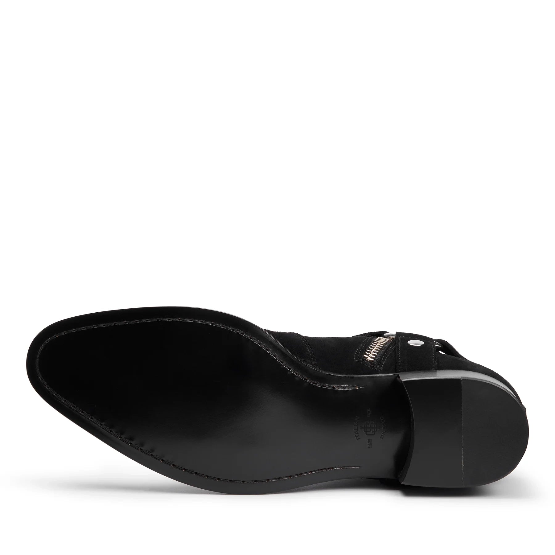 Chain Harness Zip Boot Suede Leather