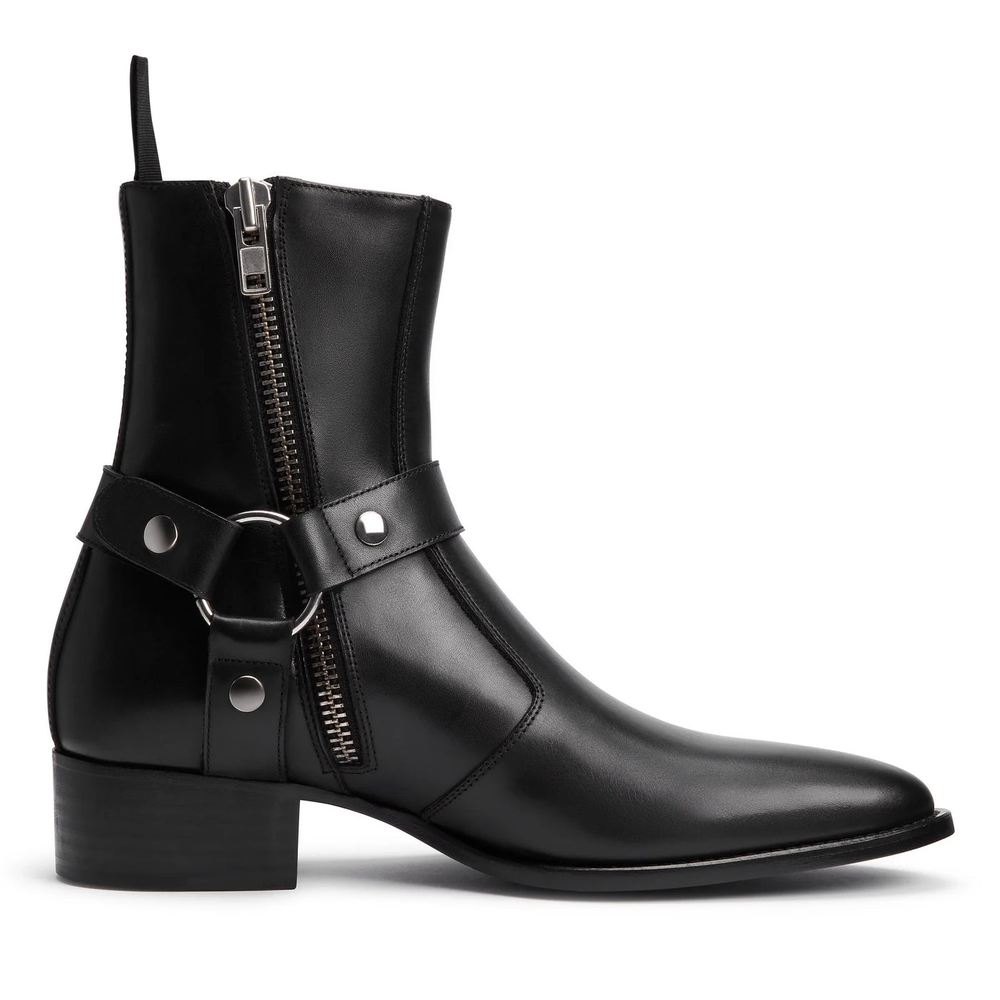 Harness Zip Boot Black Leather
