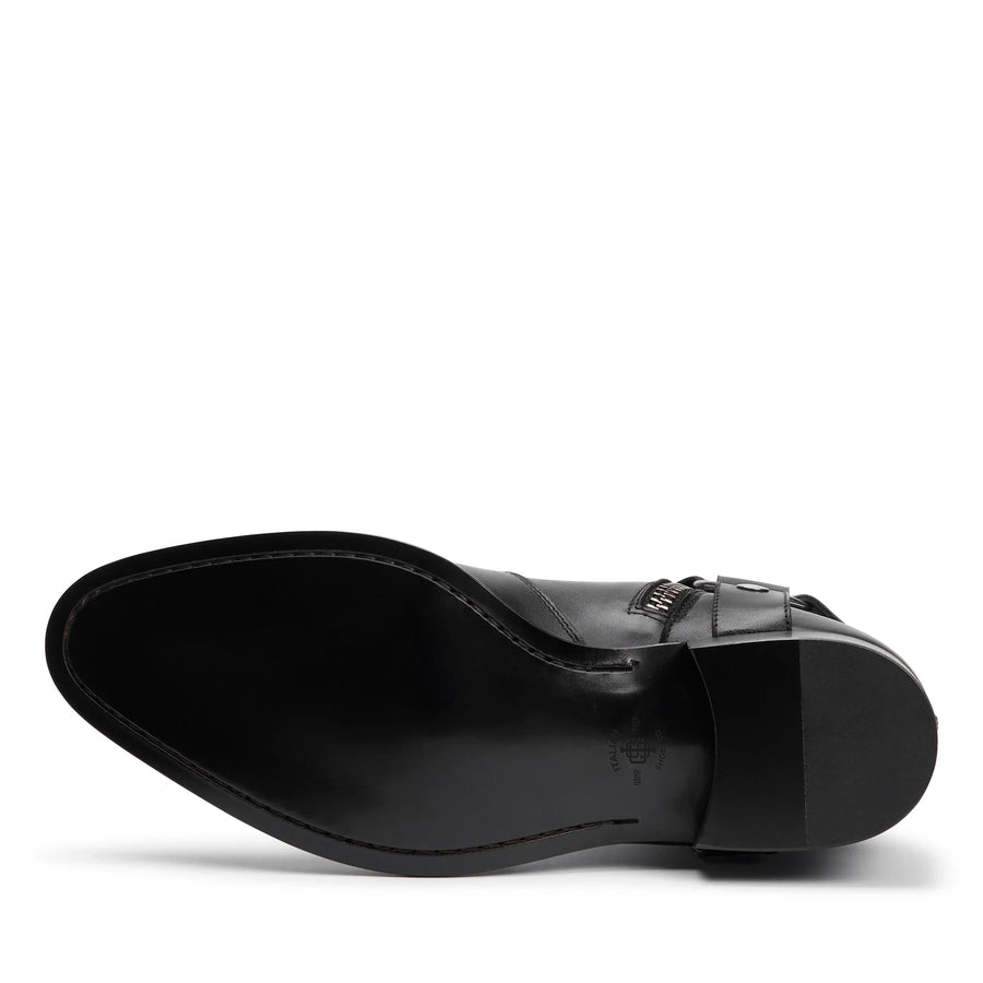 Harness Zip Boot Black Leather