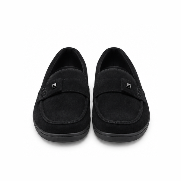 Enzo Velluto Suede Studded Loafers