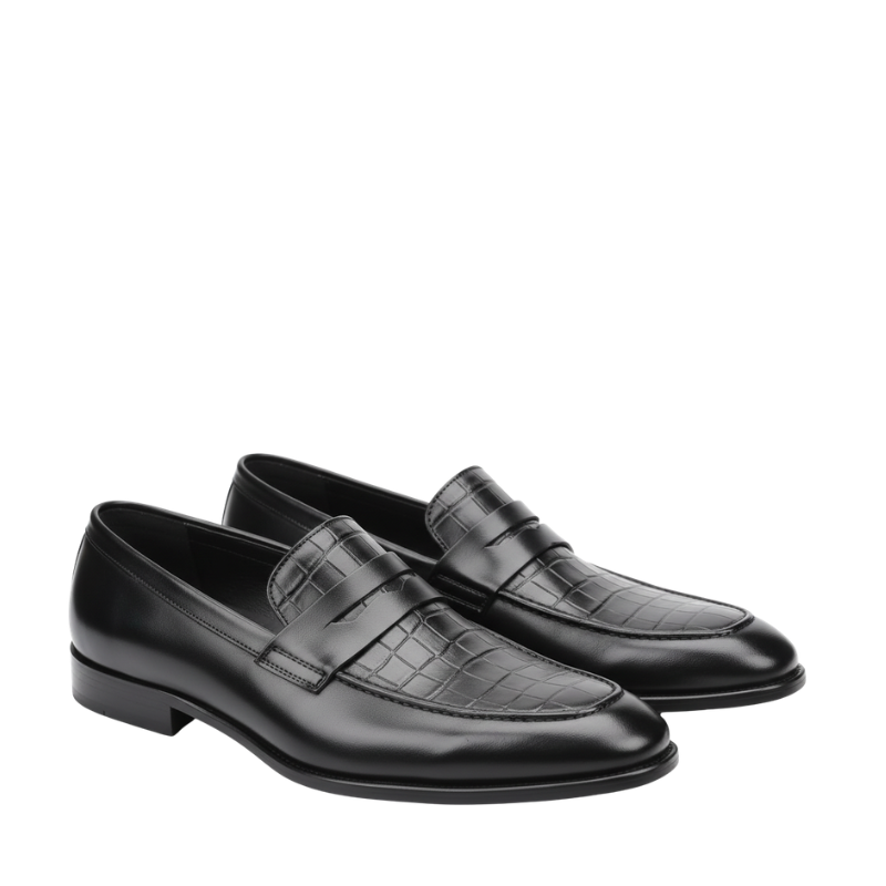 Eternal Dynasty Croco Leather Penny Loafers