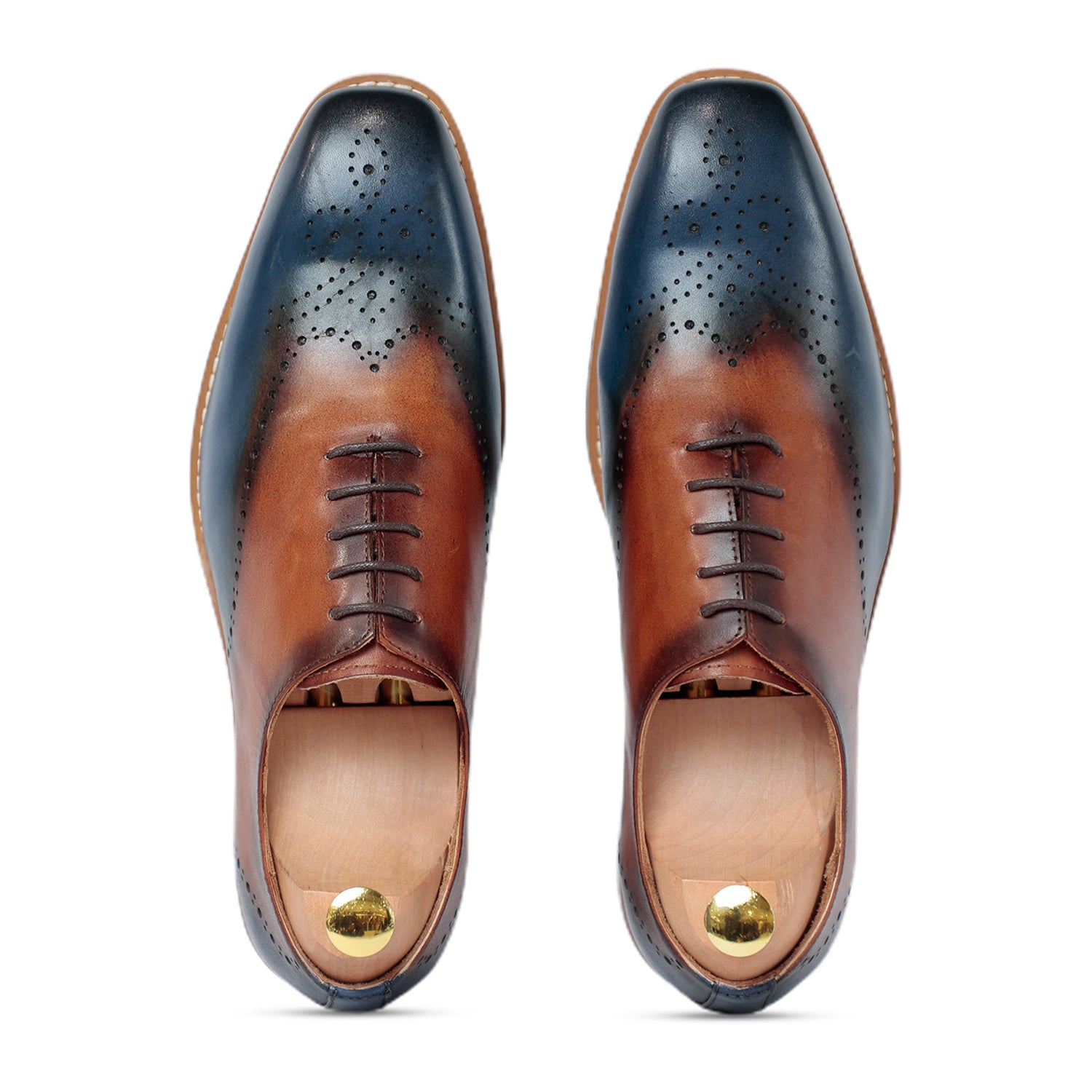 Ethen Blue Brown Oxford Shoes